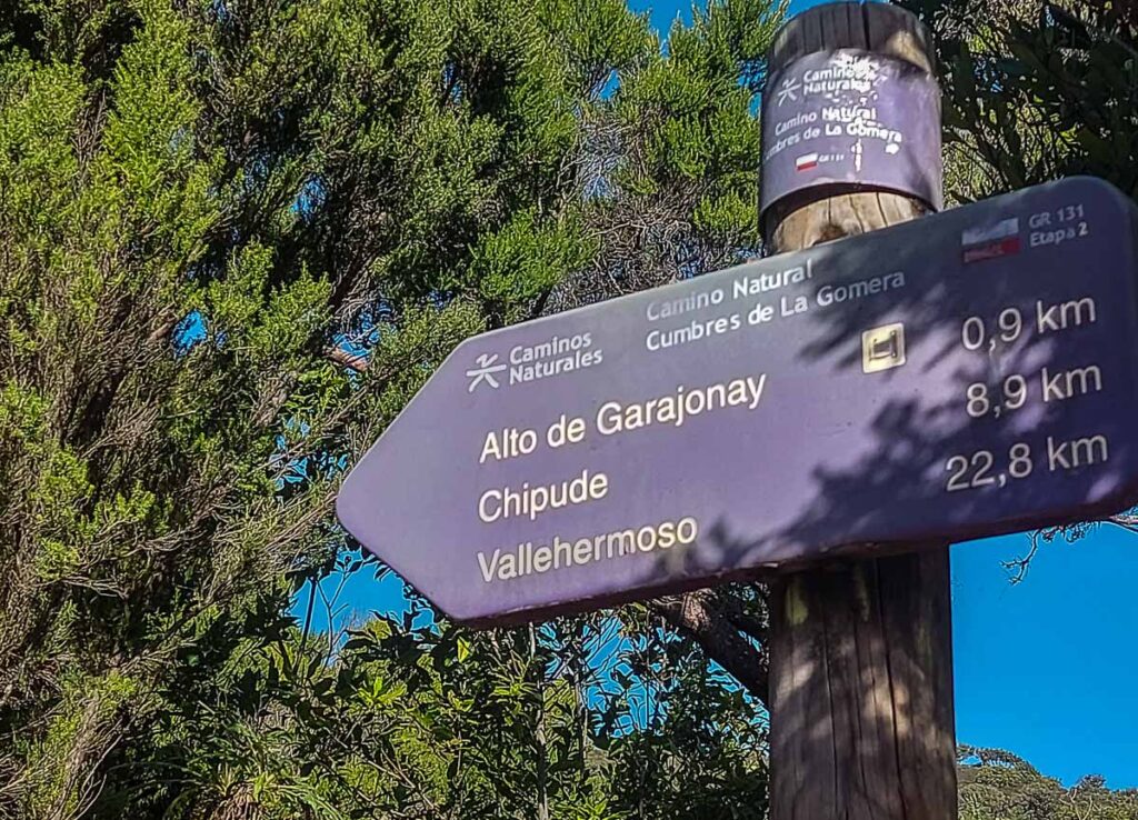 L'inizio del sentiero per Alto de Garajonay, La Gomera, Isole Canarie