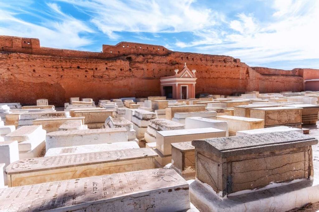 L'antico cimitero ebraico nel quartiere Mellah, il quartiere ebraico di Marrakech
