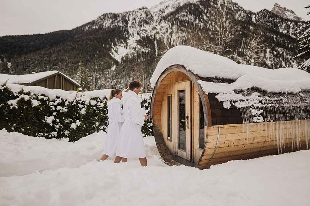 La sauna di uno degli splendidi Skyview Chalets - Kiwitree Christopher Kröll - Uno dei regali originali per natale