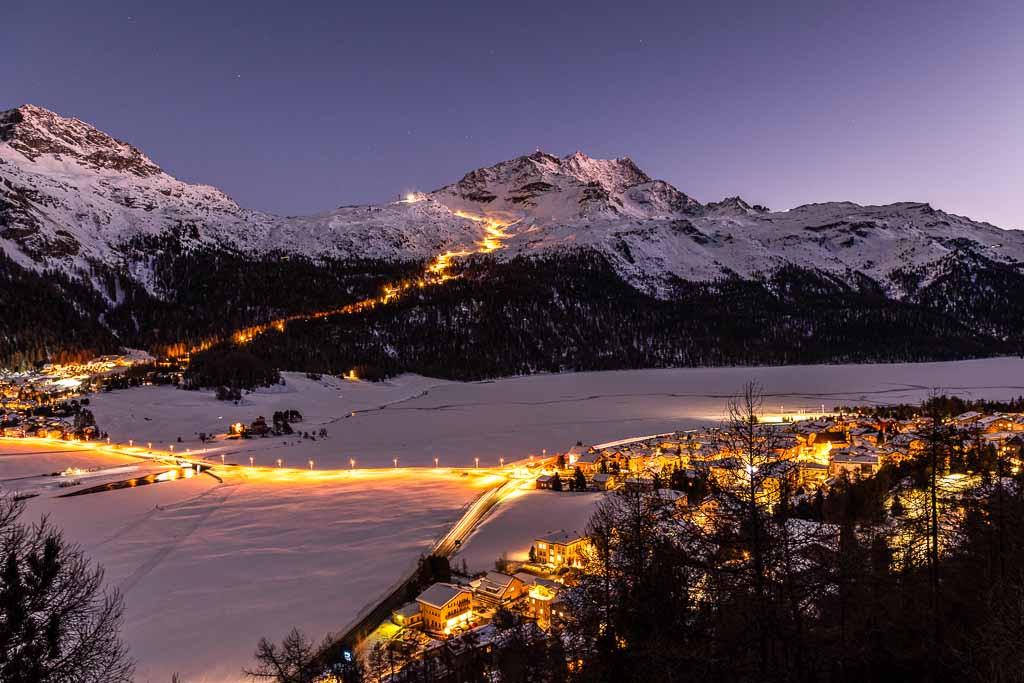 engadina-Corvatsch-pista-sci-illuminata